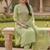 green weaved chanderi butti unstitched dress material 