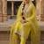 yellow weaved chanderi butti unstitched dress material 