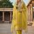 yellow weaved chanderi butti unstitched dress material 