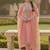 pink weaved chanderi butti unstitched dress material 