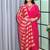 hot rani pink color handwork neckline mull chanderi kurti palazzo set