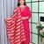 hot rani pink color handwork neckline mull chanderi kurti palazzo set