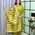 mehendi color handwork neckline mull chanderi kurti palazzo set
