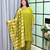 mehendi color handwork neckline mull chanderi kurti palazzo set