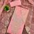 pink weaved chanderi butti unstitched dress material 