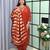 orange color handwork neckline mull chanderi kurti palazzo set