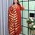 orange color handwork neckline mull chanderi kurti palazzo set
