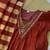 orange color handwork neckline mull chanderi kurti palazzo set