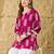 Women printed topper with lace work 