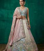 Women's Multi-Color Organza Embroidered Lehenga Choli with Dupatta