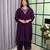wine color handwork neckline mull chanderi kurti palazzo set