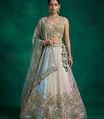 Women's Multi-Color Organza Embroidered Lehenga Choli with Dupatta