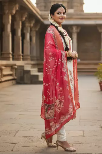 white embroidered roman silk unstitched dress material 