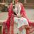 white embroidered roman silk unstitched dress material 
