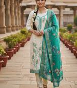 white embroidered roman silk unstitched dress material 