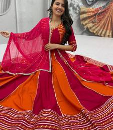 Navaratri Red Cotton Lehenga Choli