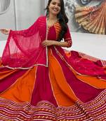 Navaratri Red Cotton Lehenga Choli