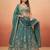 Green Tissue Sequience Thread Embroidered Semi-Stitched Lehenga