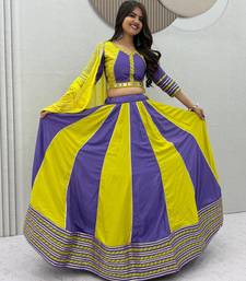 Navaratri Violet Cotton Lehenga Choli
