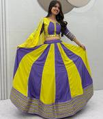 Navaratri Violet Cotton Lehenga Choli