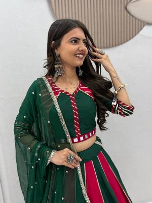 Navaratri Green Cotton Lehenga Choli 2