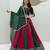 Green & Rani Pink Pure Cotton Chaniya Choli for Navratri with Real Hand Work & Dupatta