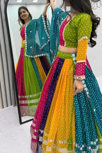 Multi Color Georgette Lehenga Choli