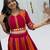 RANI PINK  & ORANGE Pure Cotton Chaniya Choli for Navratri with Real Hand Work & Dupatta
