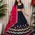 Black Embroidery and sequins Aari mirror Roman Silk Blend Lahenga Choli Set