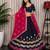 Black Embroidery and sequins Aari mirror Roman Silk Blend Lahenga Choli Set