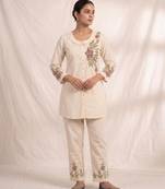 White rayon cord set in white color