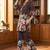 Women's dark brown floral printed co-ord set