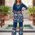 Blue floral printed co-ord set for women