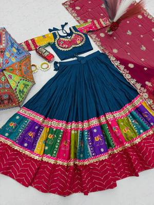 Navaratri Green Cotton Lehenga Choli 4
