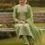 green weaved dani cotton unstitched dress material 