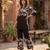 Brown designer festive cotton co-ord set for women