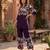 Purple designer festive cotton co-ord set for women