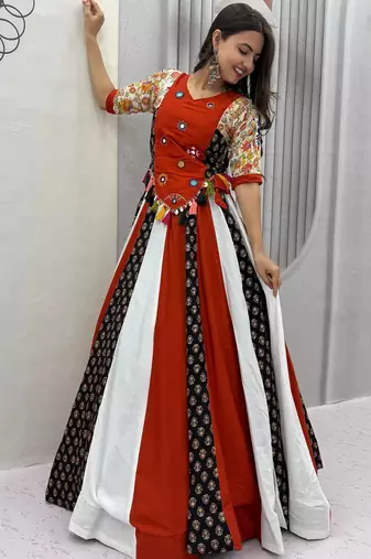 Navaratri Multi Color Cotton Lehenga Choli
