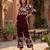 Maroon designer festive cotton co-ord set for women