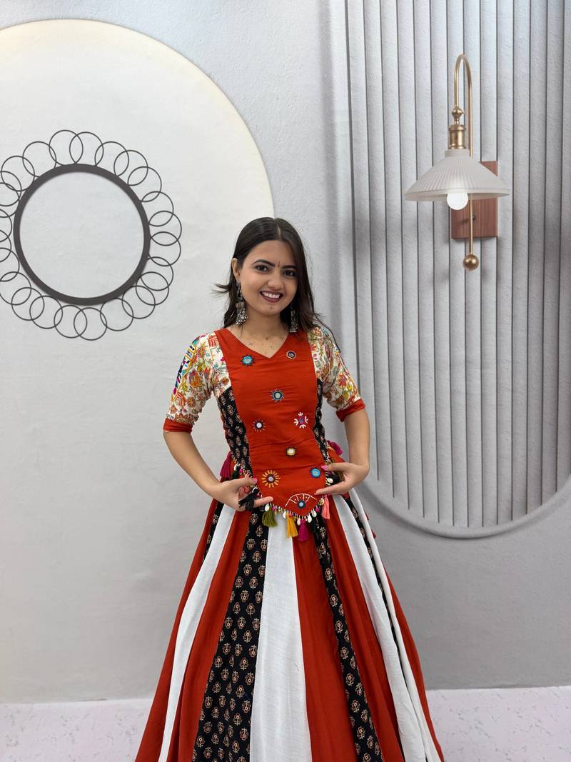Navaratri Multi Color Cotton Lehenga Choli