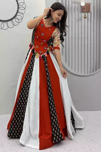 Navaratri Multi Color Cotton Lehenga Choli