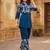 Blue designer festive cotton co-ord set for women