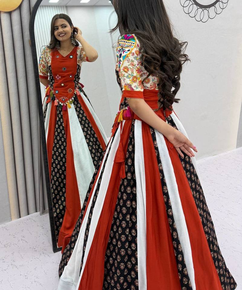 Navaratri Multi Color Cotton Lehenga Choli