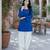 Blue bandhej print cotton top with bottom set