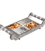 Pure White Metal Dryfruit Tray Handicraft Gift
