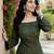 Green bandhej print cotton top with bottom set