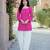 Pink bandhej print cotton top with bottom set