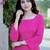 Pink bandhej print cotton top with bottom set