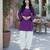 Purple bandhej print cotton top with bottom set