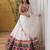 White Faux Georgette Semi-Stitched Lehenga Choli with Real Mirror & Chain Stitch Work for Navratri